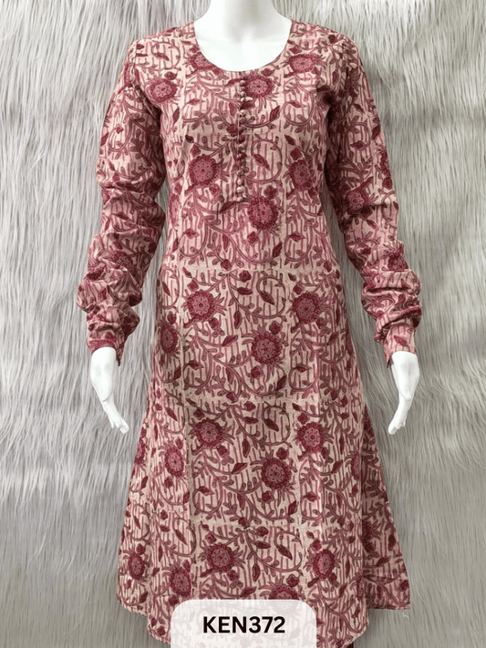 COTTON VANASPATHI A-LINE KURTI WITH POCKET