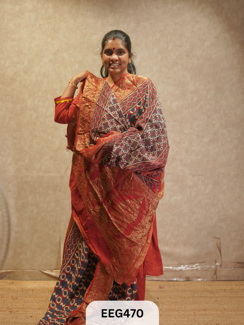AJRAKH DOLA SILK SAREE