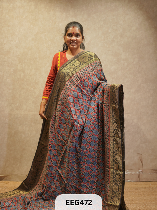 AJRAKH DOLA SILK SAREE