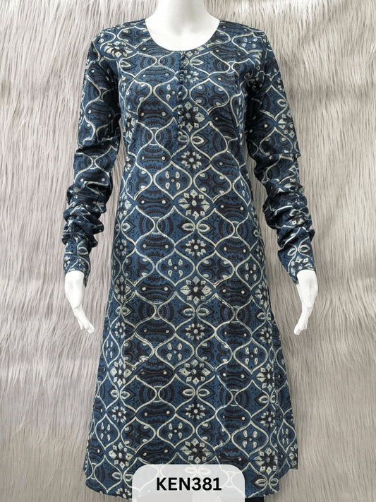 COTTON VANASPATHI A-LINE KURTI WITH POCKET