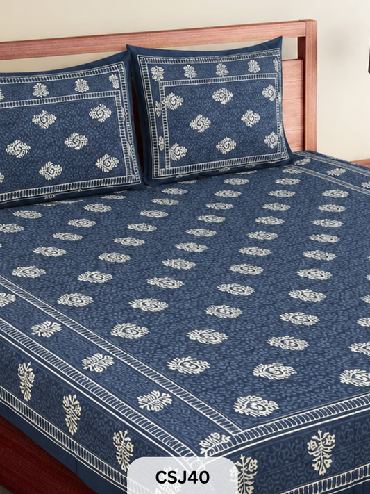 Indigo BED SHEETS-90*108