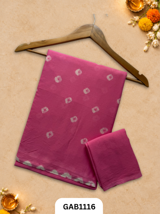 Bagru Handblock Print Mulmul Cotton Saree With Blouse