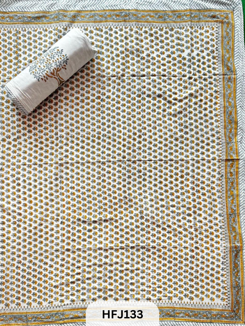 Premium Jaipuri Hand Block Print Reversable AC Dohar 3layer 60×90