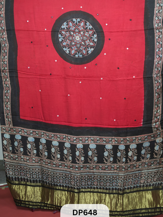 MODAL SILK DUPATTA WITH AJRAKH PRINT Saree Story with Shanmuga Priya