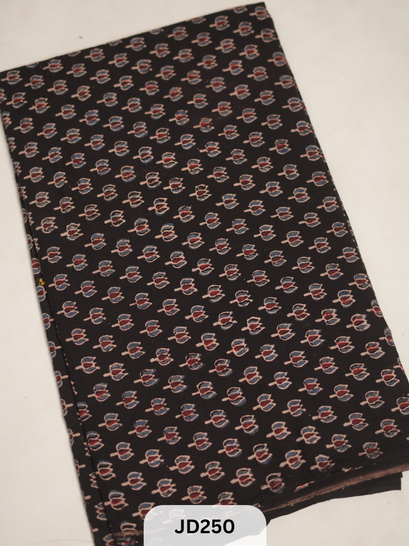Premium Ajrakh Handblock Cotton Fabric – 1 Meter