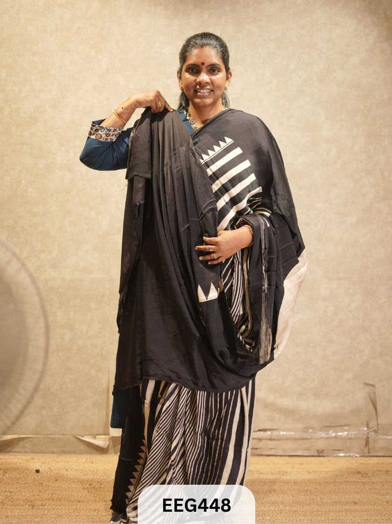 AJRAKH MODAL SAREE- RETRO