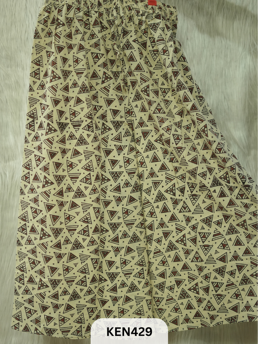 PLAZO HANDBLOCK PANT-FREE SIZE(22 to 40 INCH)
