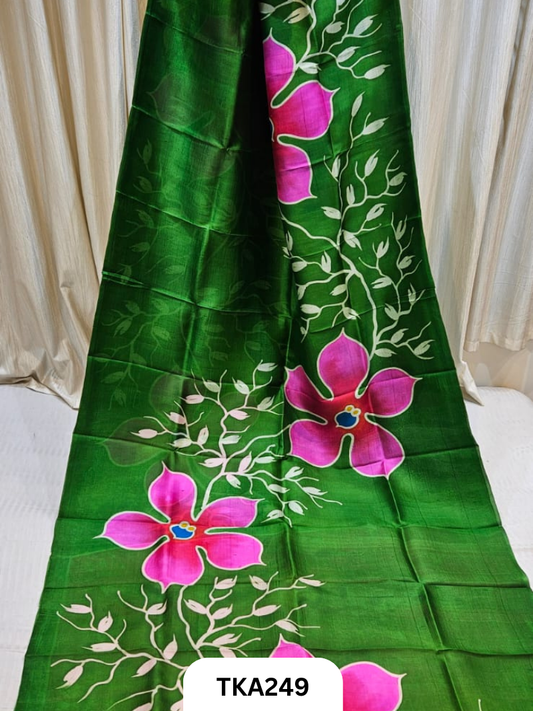 Murshidabad Silk Hand Painted Saree