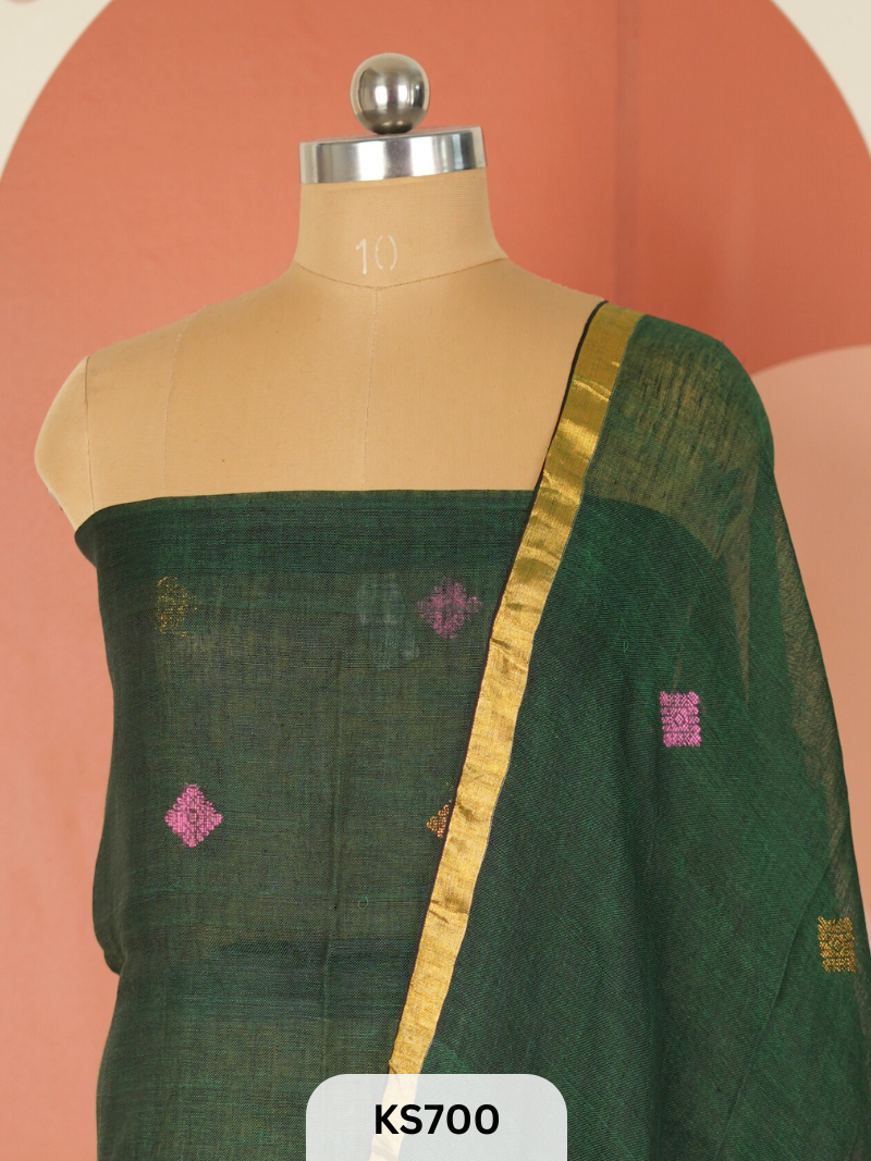 JAMDHANI LINEN TOP WITH DUPATTA