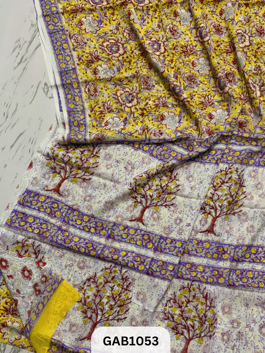 Premium Hand Block Printed Georgette Sarees with Blouse