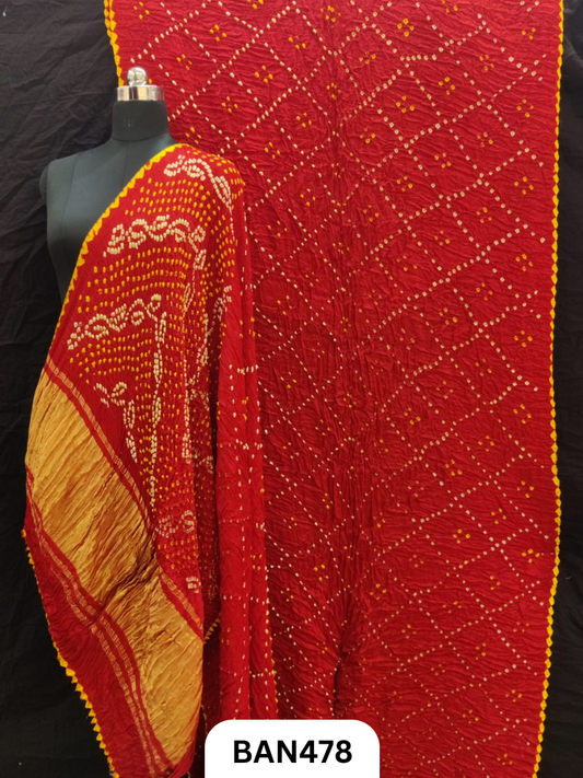 Semi Gaji SilkTissue Pallu Star Saree With Edging