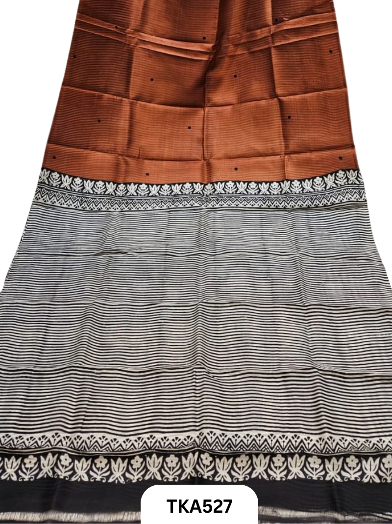Murshidabad Silk Block Printing Saree
