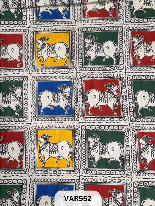 Kalamkari Hand printed - Fabric -3mtrs