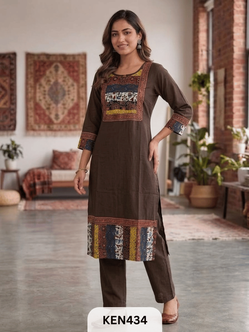 COTTON AJRAKH PATCHWORK KURTI
