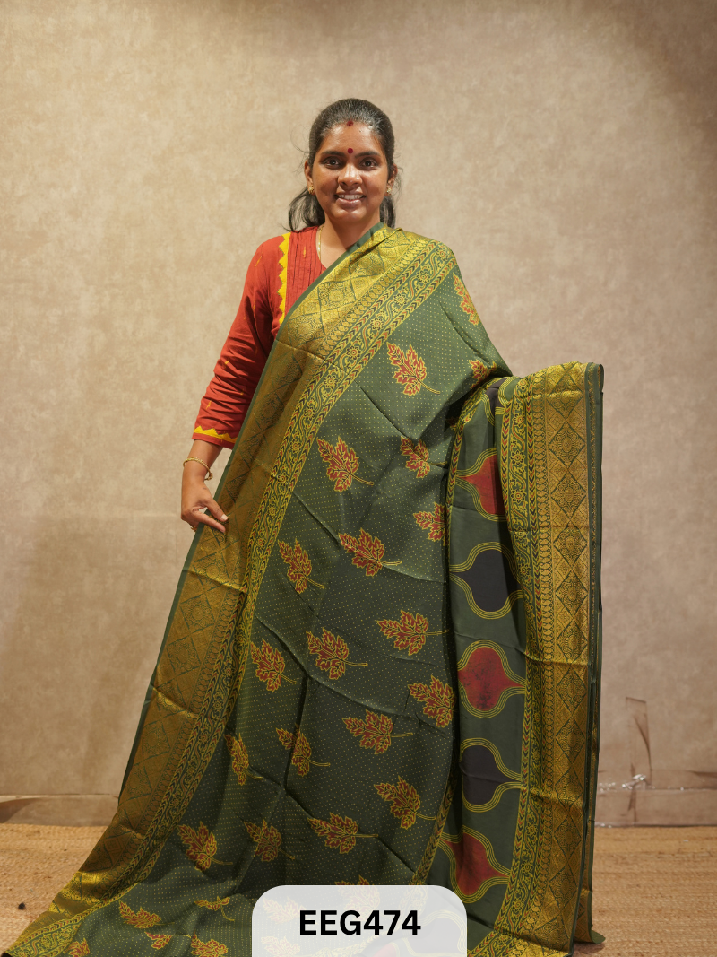 AJRAKH DOLA SILK SAREE
