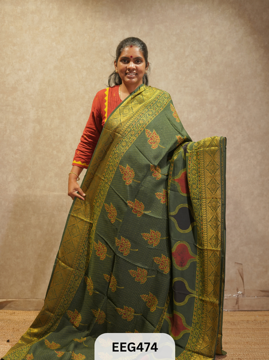 AJRAKH DOLA SILK SAREE