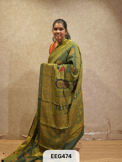 AJRAKH DOLA SILK SAREE