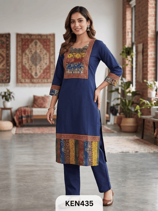 COTTON AJRAKH PATCHWORK KURTI
