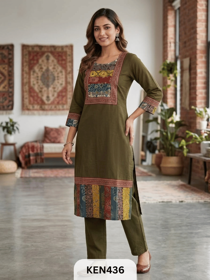 COTTON AJRAKH PATCHWORK KURTI
