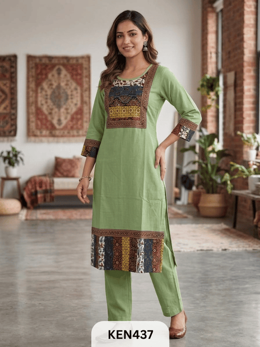 COTTON AJRAKH PATCHWORK KURTI