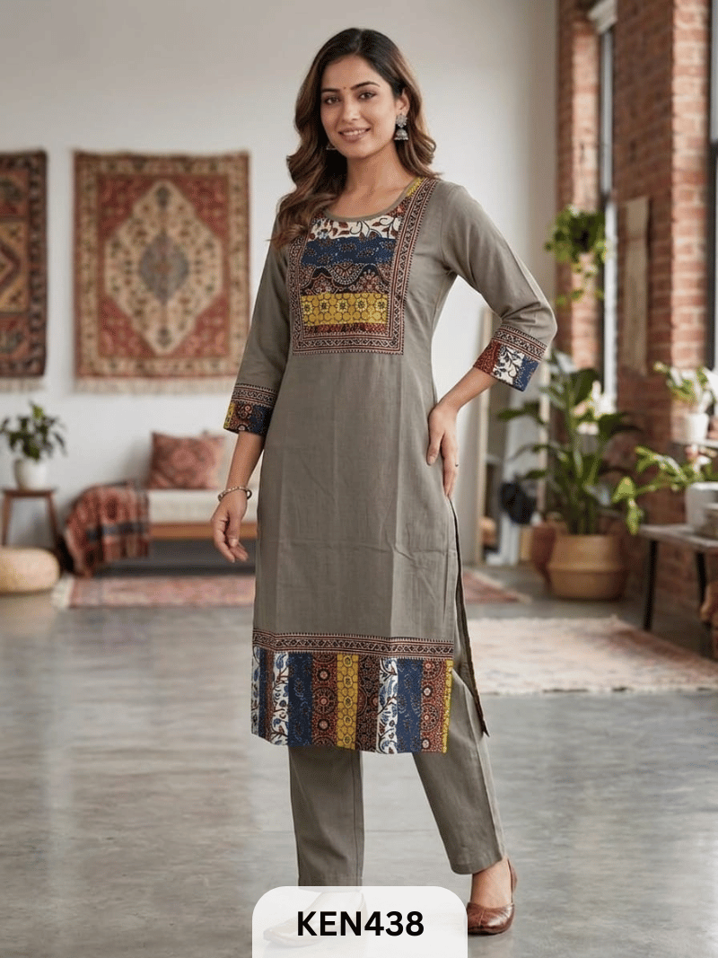 COTTON AJRAKH PATCHWORK KURTI