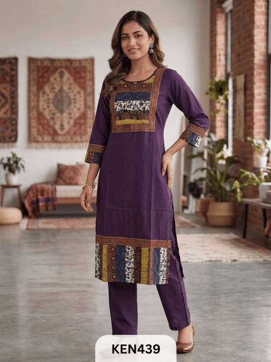 COTTON AJRAKH PATCHWORK KURTI