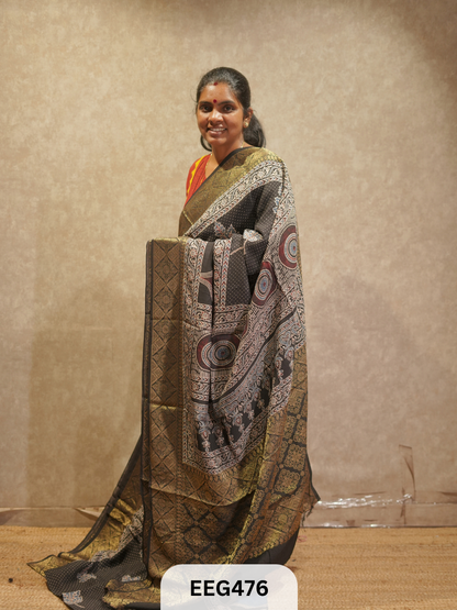 AJRAKH DOLA SILK SAREE