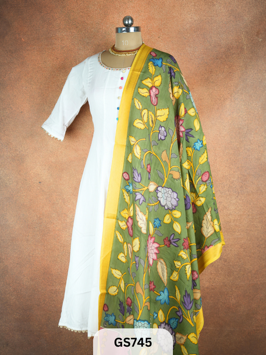 Pen Kalamkari Dupatta (Dupatta only)