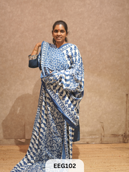 MODAL INDIGO SAREE