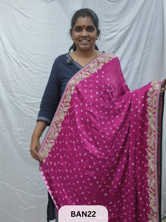 BANDHANI DESIGNER WORK WITH BANDHANI PALLU