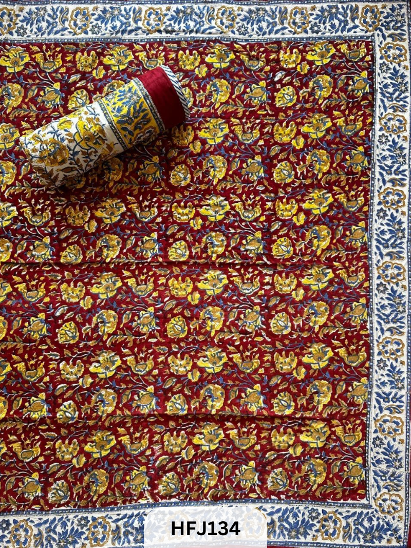 Premium Jaipuri Hand Block Print Reversable AC Dohar 3layer 60×90