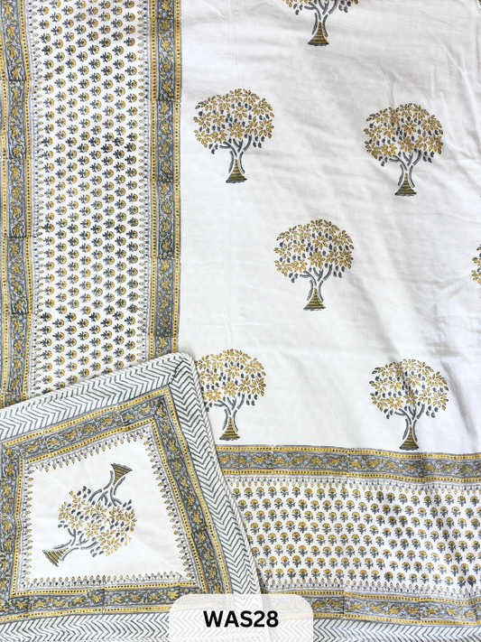PREMIUM HAND BLOCK PRINTED JAIPURI COTTON 3 LAYER SIZE-90×108 KING SIZE