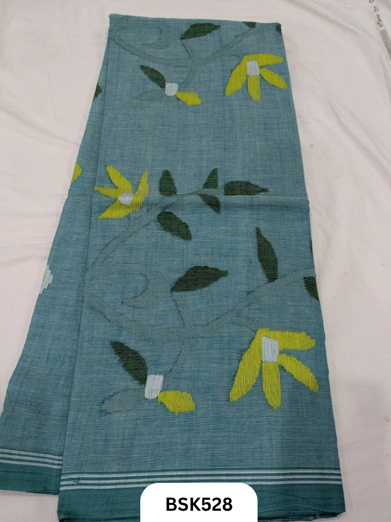 Handloom Pure Mul Cotton With Jamdhani Weave Saree
