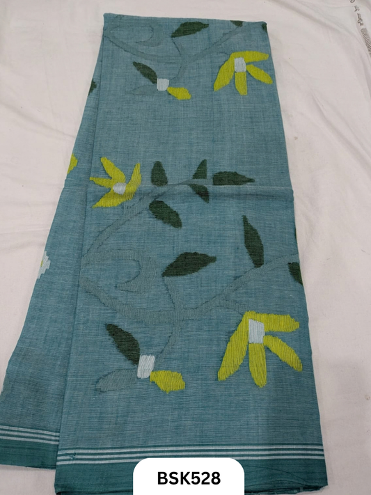 Handloom Pure Mul Cotton With Jamdhani Weave Saree