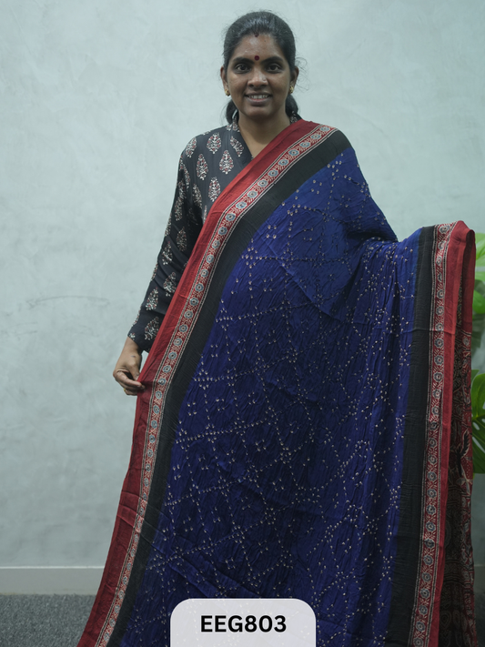 MODAL AJRAKH BANDHEJ SAREE