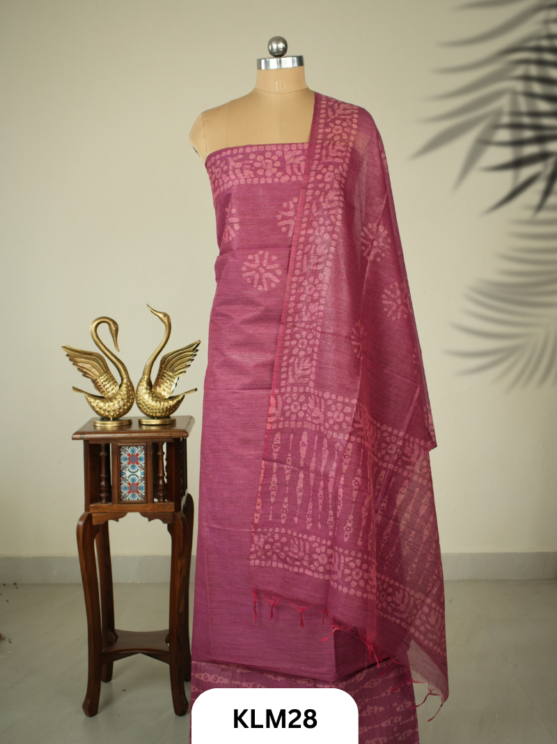 Semi Tussar Salwar Unstitched 3Pc Set
