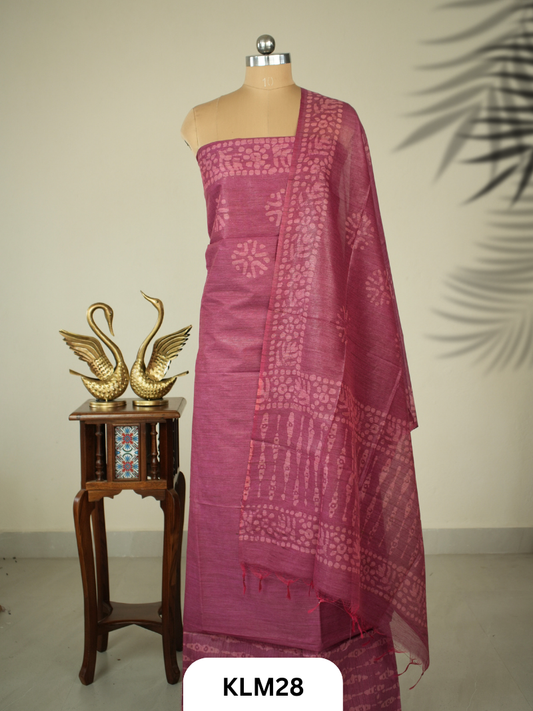 Semi Tussar Salwar Unstitched 3Pc Set