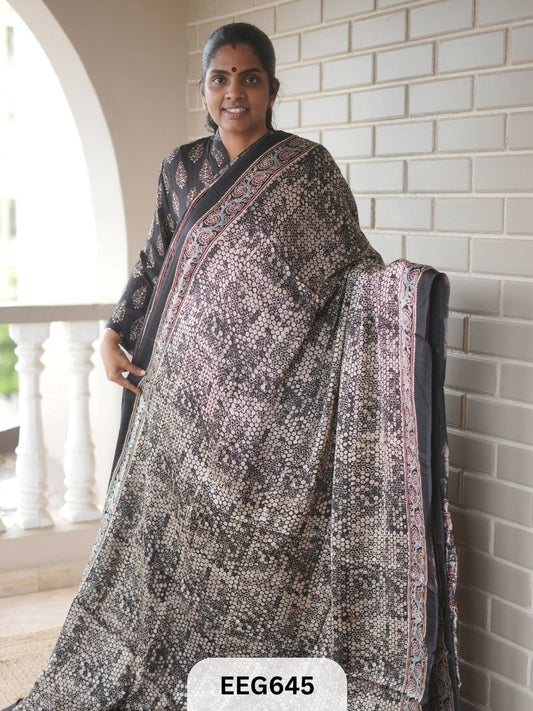 AJRAKH MODAL SAREE - JACKPOT