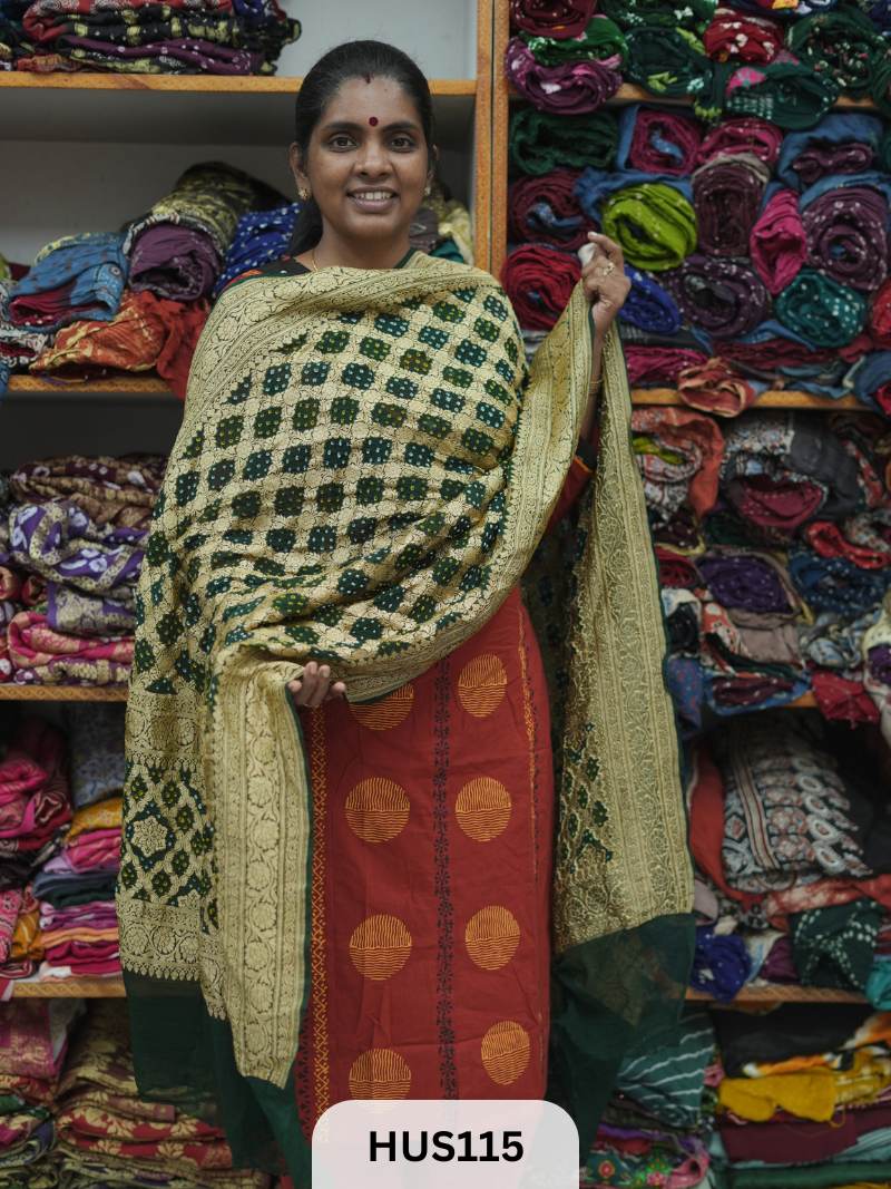 PURE KHADDI GEORGETTE DUPPATTA