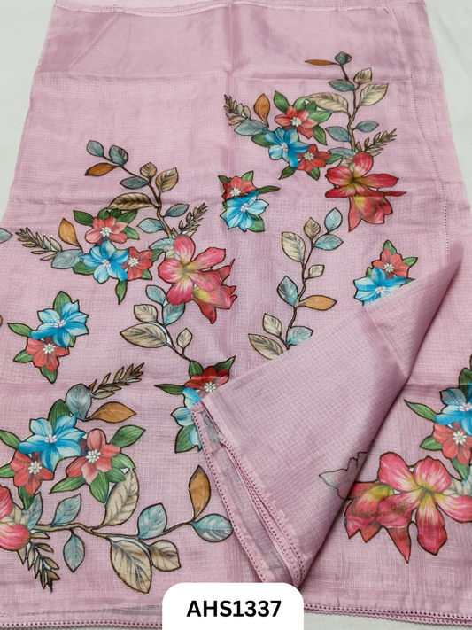 Soft Silk Kota Patch Work Saree With Blouse