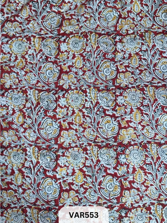 Kalamkari Hand printed - Fabric -3mtrs