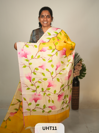 PURE MURSHIDABAD HANDPAINTED SAREE