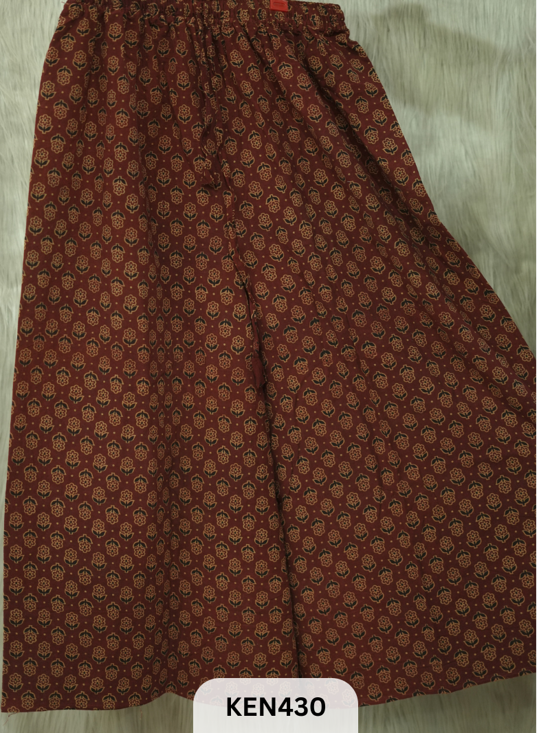 PLAZO HANDBLOCK PANT-FREE SIZE(22 to 40 INCH)