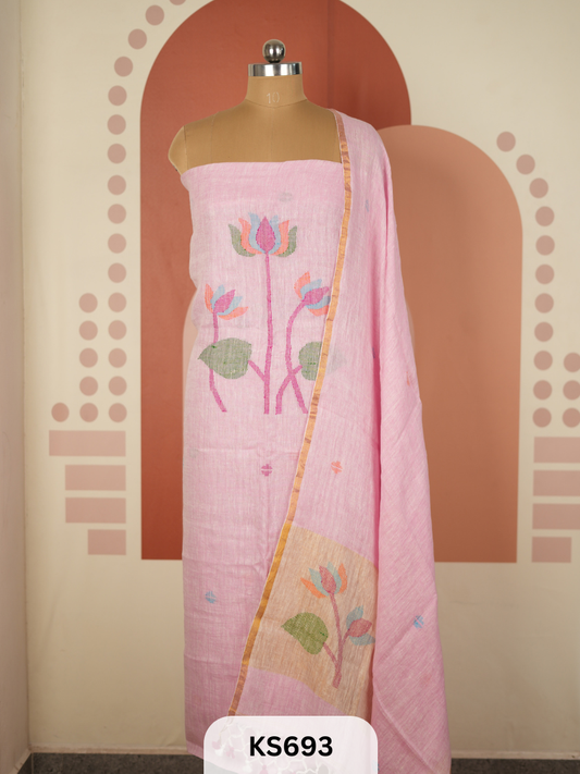 JAMDHANI LINEN TOP WITH DUPATTA