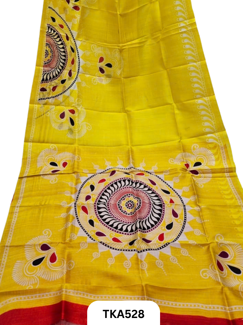 Murshidabad Silk Block Printing Saree