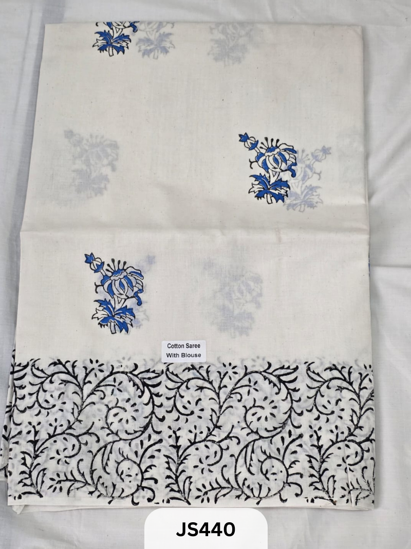 Premium Soft Mul Cotton-Handblock Sarees