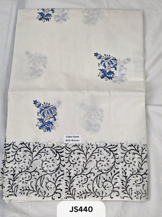 Premium Soft Mul Cotton-Handblock Sarees