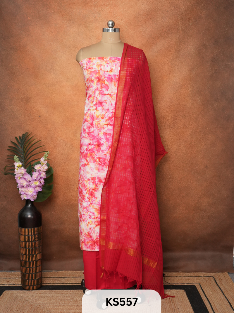 SHIBORI NATURAL ECO DYE SALWAR - 3 PCS SUIT