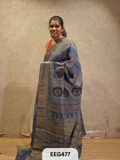 AJRAKH DOLA SILK SAREE