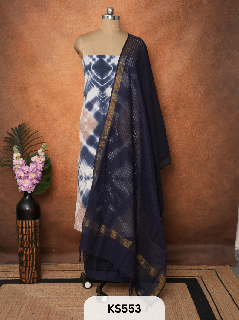 SHIBORI NATURAL ECO DYE SALWAR - 3 PCS SUIT